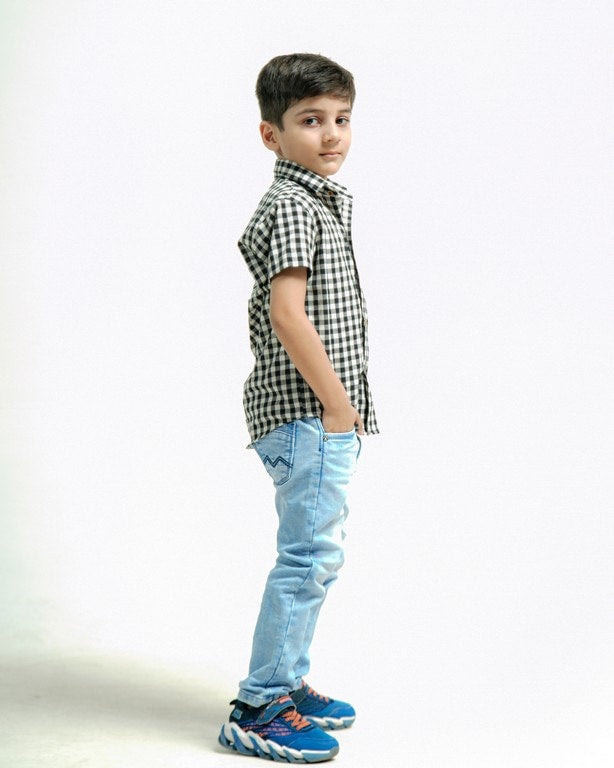 Ikat Checkered Boy Shirt