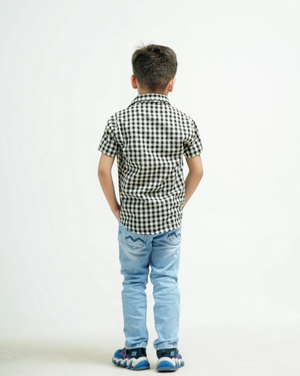 Ikat Checkered Boy Shirt