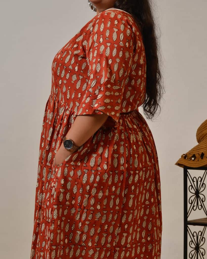 Fish Red Plus Size Dress
