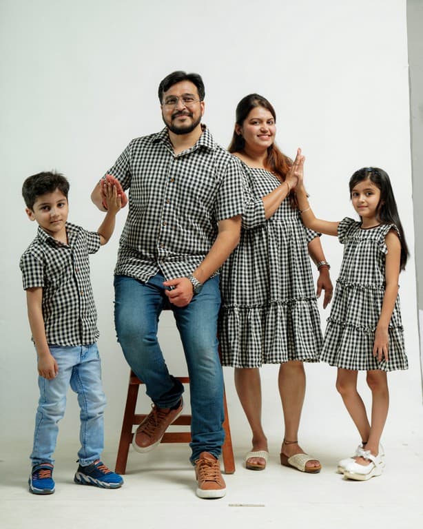 Ikat Checkered Family Set