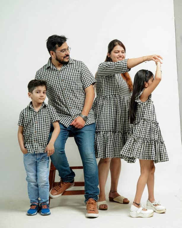 Ikat Checkered Family Set