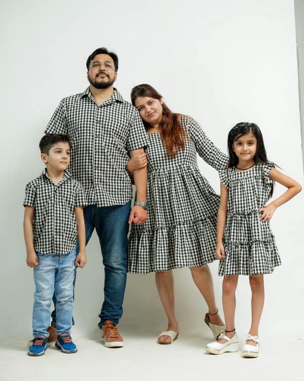 Ikat Checkered Family Set