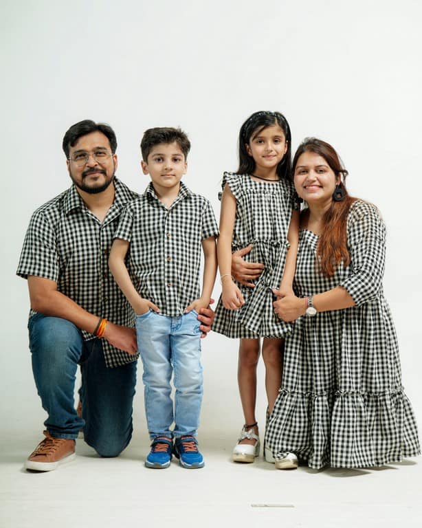 Ikat Checkered Family Set