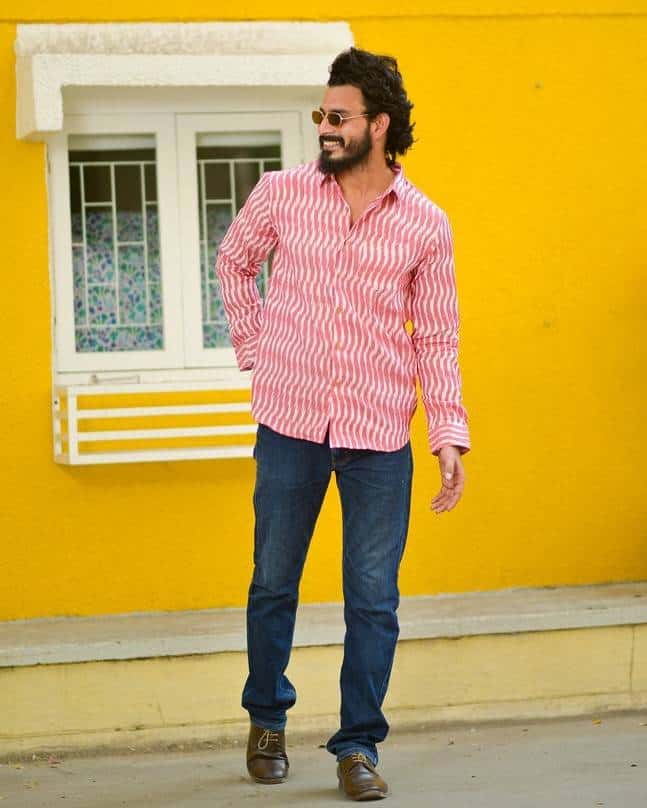 Pink Pinnacle Ikat Waves Shirt