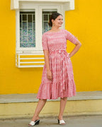 Pink Pinnacle Ikat Waves Dress