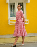 Pink Pinnacle Ikat Waves Dress