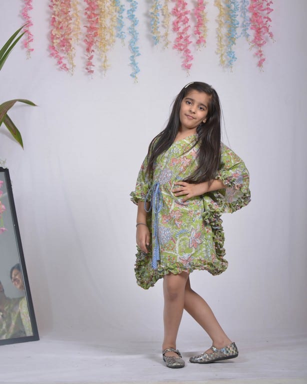 Mint Green Kaftan Kids dress