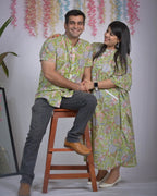 Mint Green Kaftan Couple set