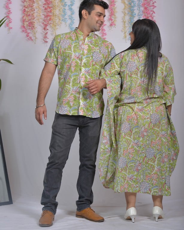 Mint Green Kaftan Family Set