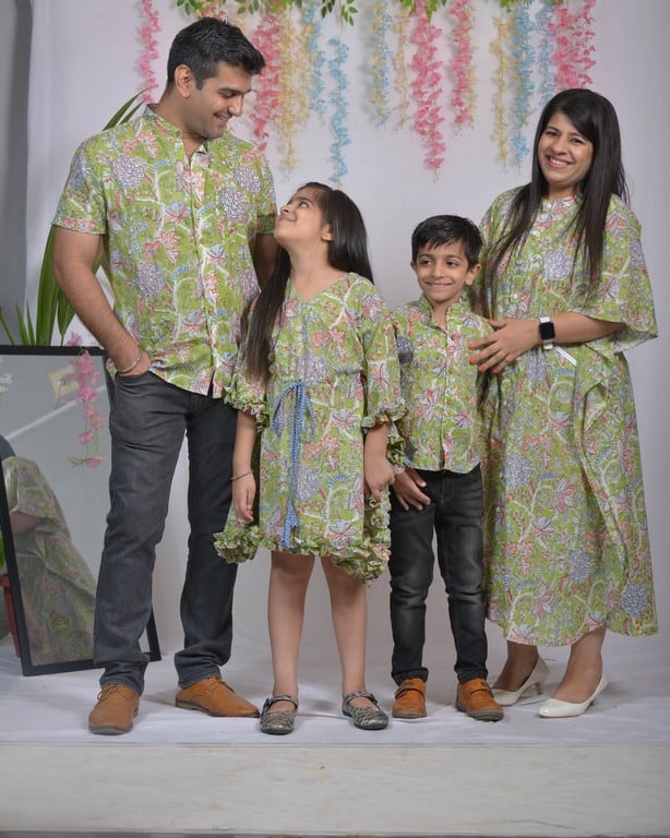 Mint Green Kaftan Family Set Main image