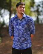Swirl Blue Ikat Shirt