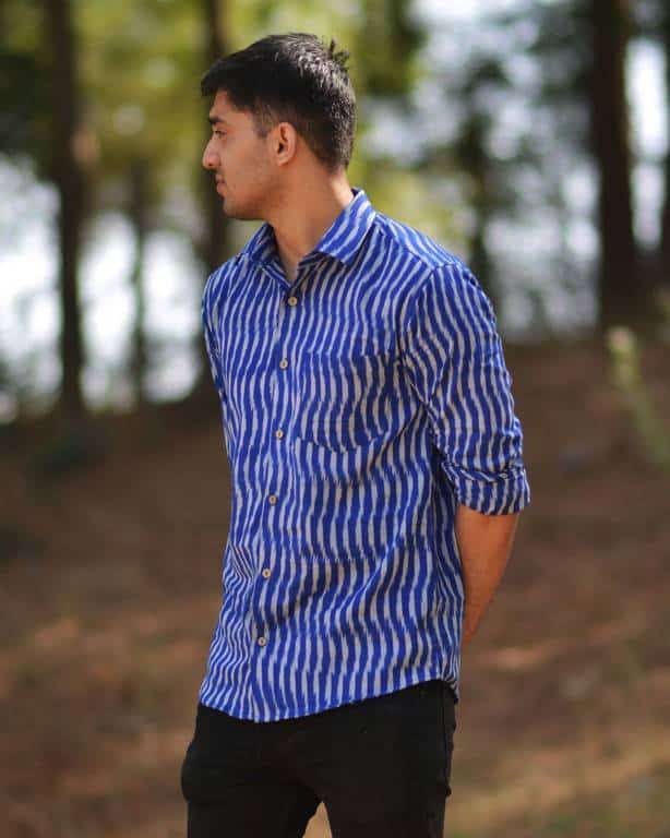 Swirl Blue Ikat Shirt