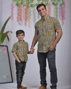 Mustard Block Print Family Set