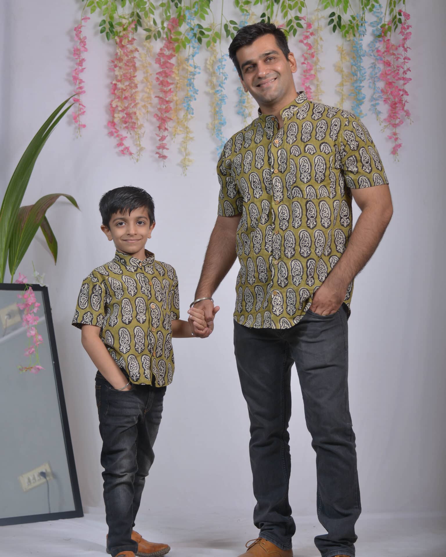 Mustard Block Print Family Set