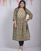 Mustard block print straight  Mother Daughter Twinning