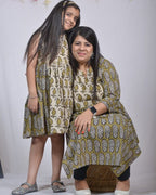 Mustard block print straight  Mother Daughter Twinning