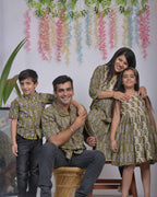 Mustard Block Print Family Set