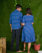 Royal Blue Ikat Couple Dress