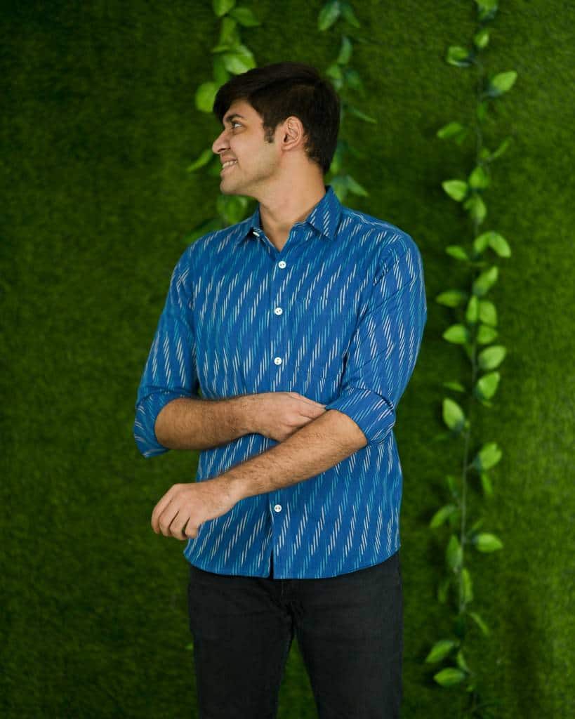 Royal Blue Ikat Shirt