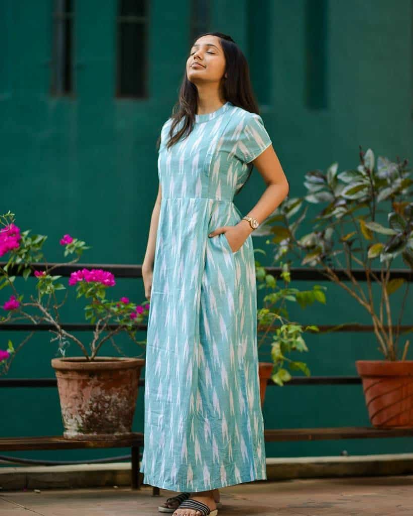 SeaGreen Ikat Maxi Dress