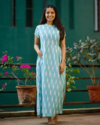 SeaGreen Ikat Maxi Dress