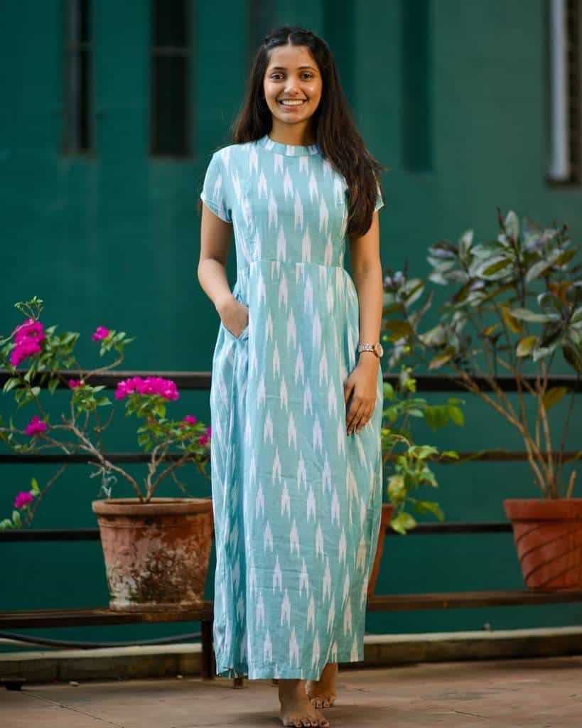 SeaGreen Ikat Maxi Dress