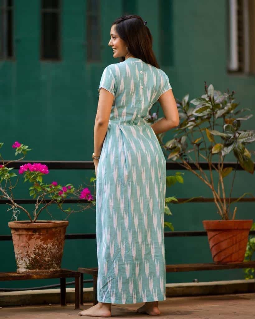 SeaGreen Ikat Maxi Dress