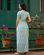 SeaGreen Ikat Maxi Dress