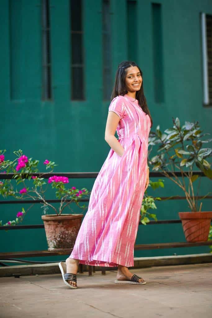 Pink Ikat Maxi Dress