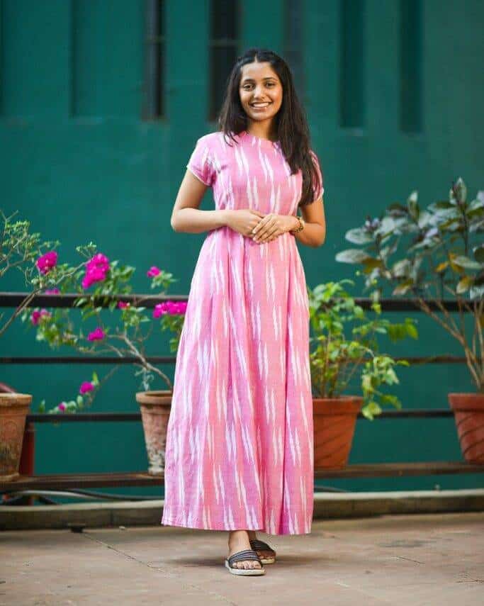 Pink Ikat Maxi Dress