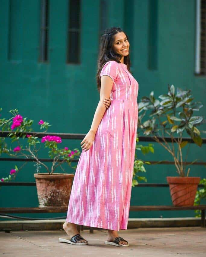 Pink Ikat Maxi Dress