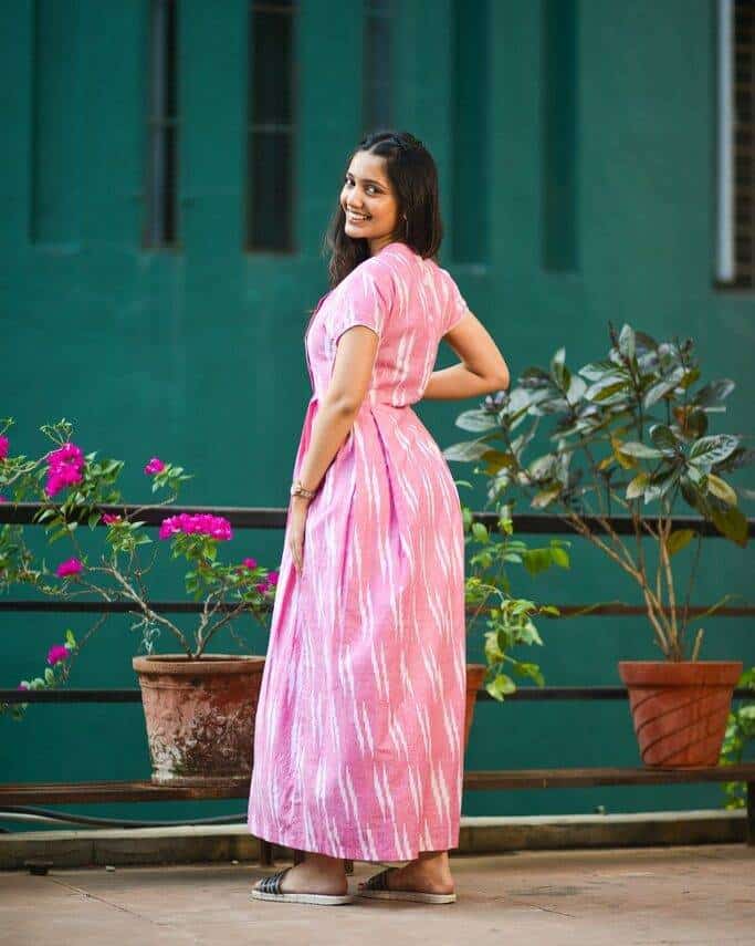 Pink Ikat Maxi Dress