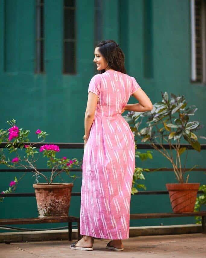 Pink Ikat Maxi Dress