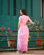 Pink Ikat Maxi Dress