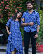 Swirl Blue Senorita Ikat Couple