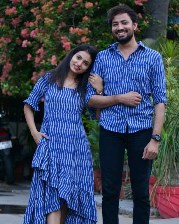 Swirl Blue Senorita Ikat Couple