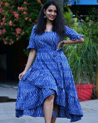 Swirl Blue Senorita Ikat Nursing Dress