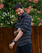 Jazzy Black Ikat Shirt