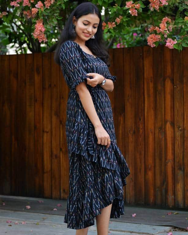 Jazzy Black Senorita Ikat Dress