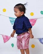 Blue Football Cutwork Kids Shirt