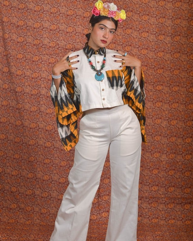 Mustard Ikat Co-Ord Set Secondary image