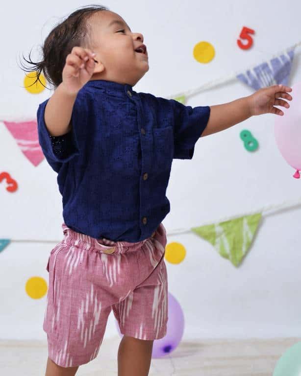 Blue Football Cutwork Kids Shirt