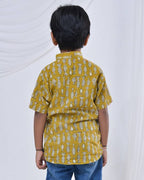 Yellow Fish Print Kids Shirt