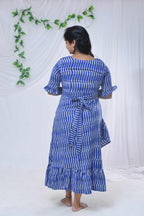 Swirl Blue Senorita Ikat Nursing Dress