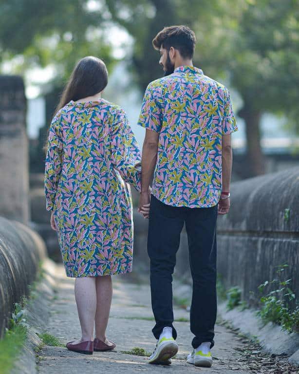 Tulip Vine Shirt Dress Couple
