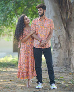 Coral Pearl Frill Dress Couple