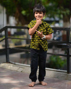 Green Car Print Kids Shirt