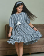 Grey blast kali Kids Dress