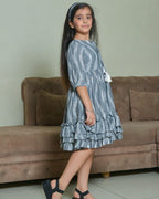 Grey blast kali Kids Dress