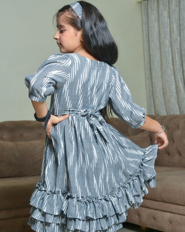 Grey blast kali Kids Dress